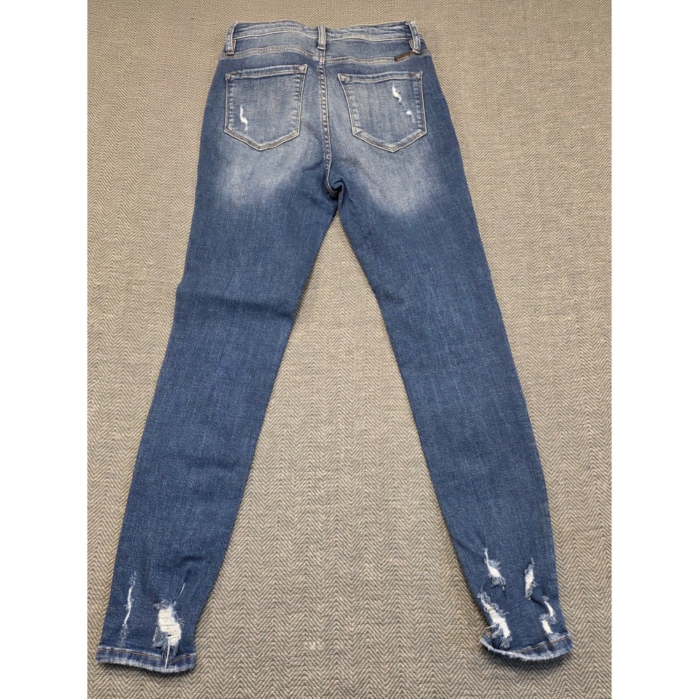 KanCan Maurices Womens High Rise Skinny Jeans Medium Wash Distressed Button‎ Fly - Picture 9 of 10